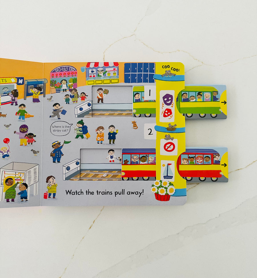 Busy Trains - A Push, Pull and Slide book