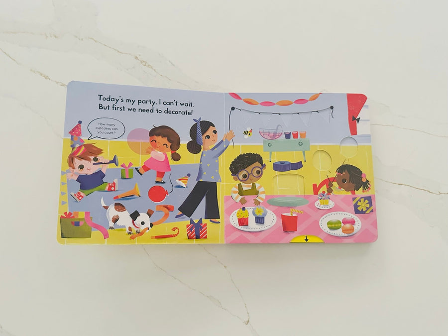 Busy Party - Push, Pull and Slide Book - Wondertivity