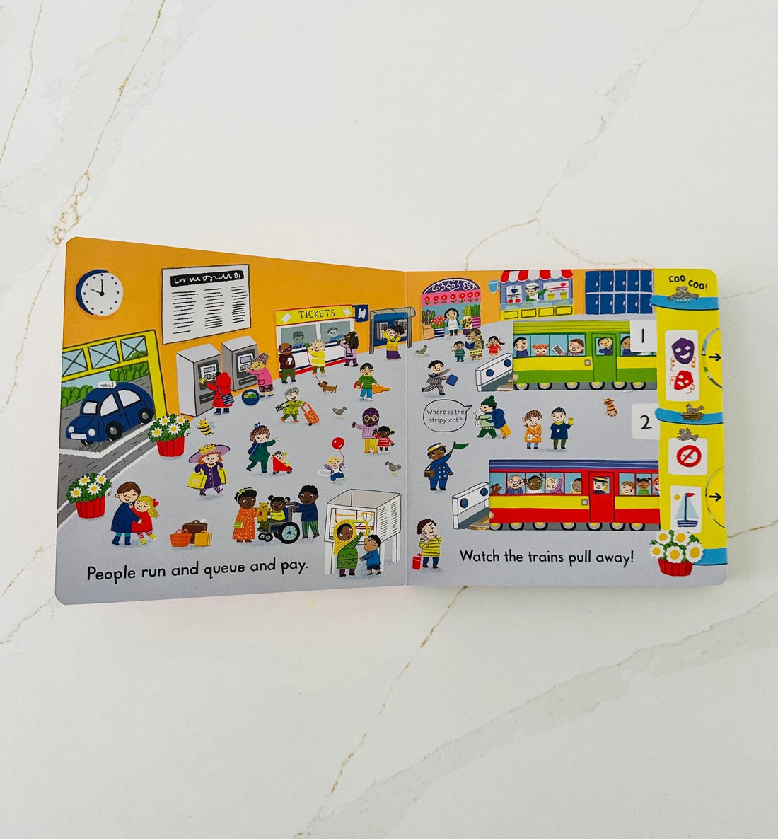 Busy Trains - A Push, Pull and Slide book - Wondertivity