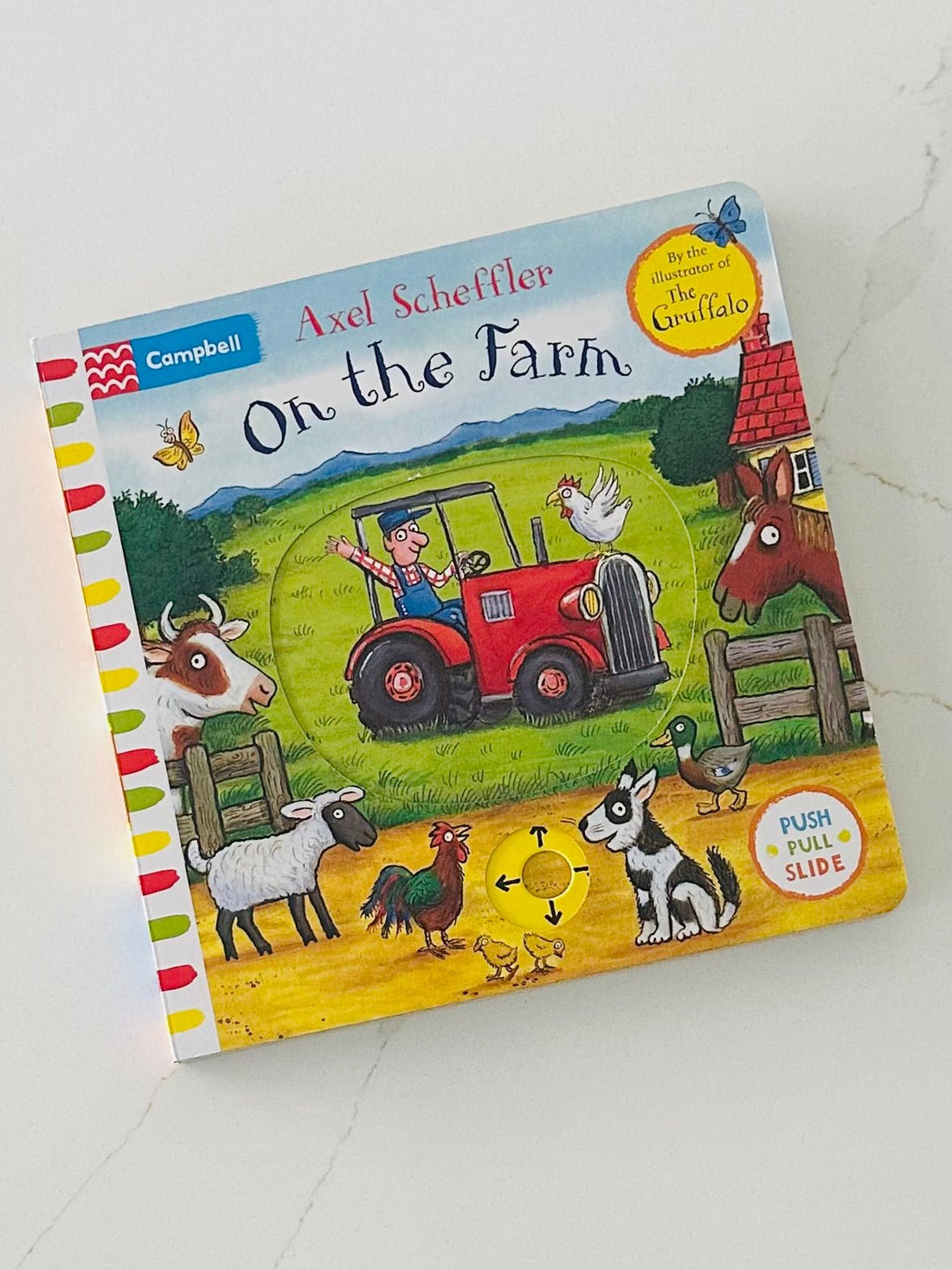 On the Farm: A Push, Pull, Slide book by Axel Scheffler - Wondertivity